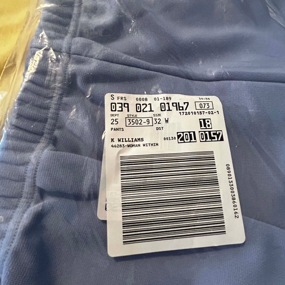 NEW PHOTOS! PANTS KNIT, DUSTY CORNFLOWER BLUE, SIZE 32W, WRINKLE & STAIN RESISTA - Picture 3 of 11